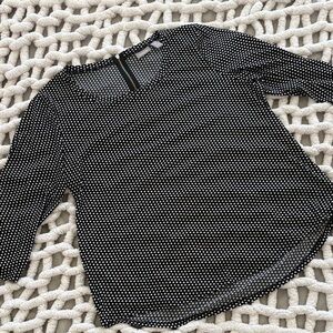 Chico's Black & White Dotted Blouse XL